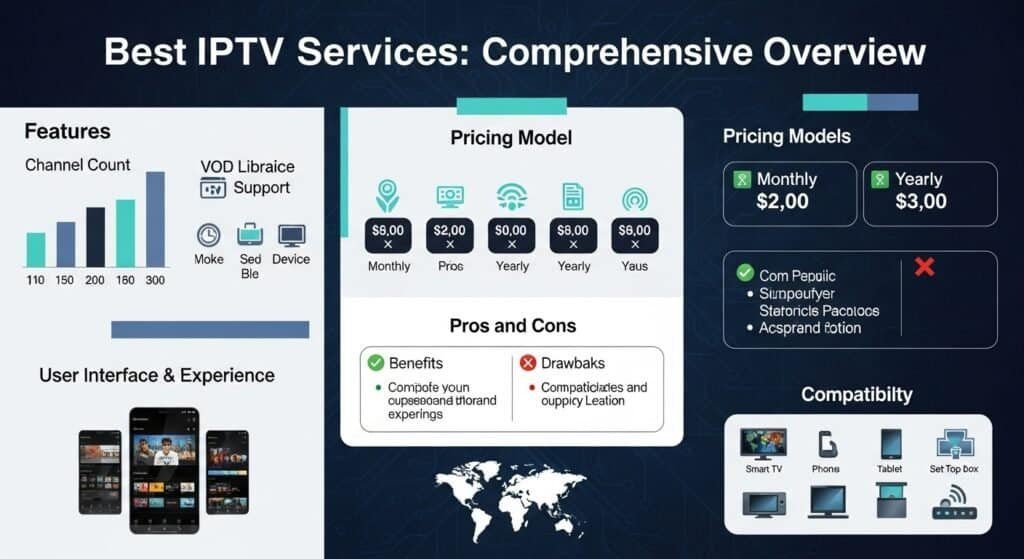 Highly compatible IPTV service for smart TV, phone, tablet, and set-top box devices.
